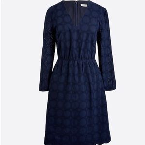 Jcrew long sleeve cotton eyelet Dress